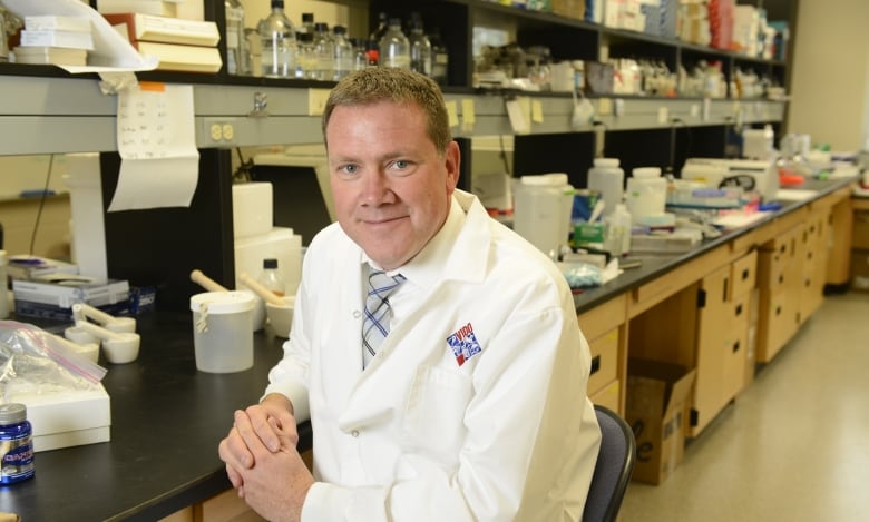 Dr. Volker Gerdts in a lab at the University of Saskatchewan.