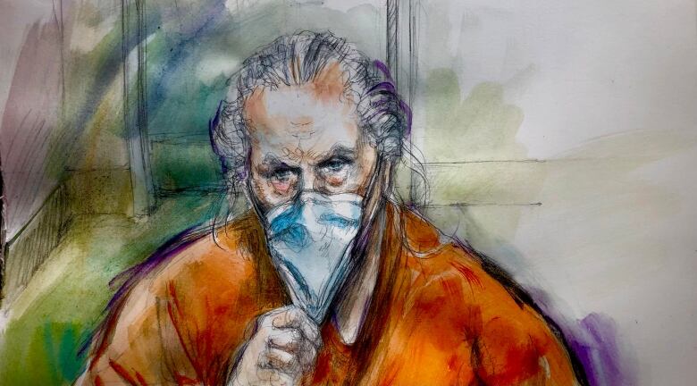 This is a sketch of a person in court. 