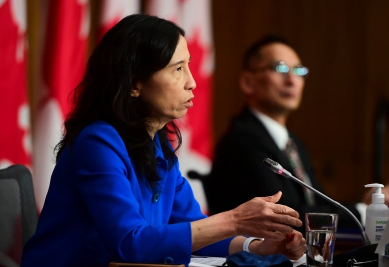 Chief Public Health Officer Dr. Theresa Tam and Dr. Howard Njoo, Deputy Chief Public Health Officer, hold a press conference during the COVID-19 pandemic in Ottawa.