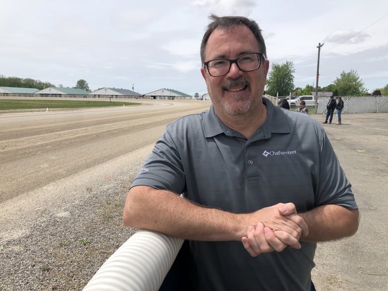 Chatham-Kent Mayor Darrin Canniff took in the races at Dresden Raceway on Monday.