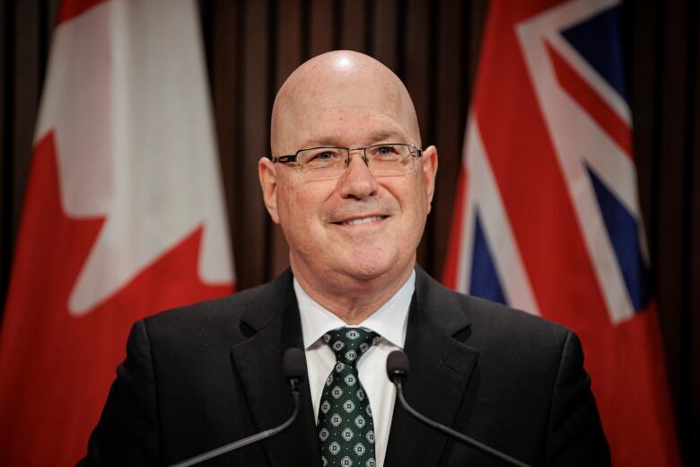 Minister of Municipal Affairs and Housing, Steve Clark, takes questions from members of the media after tabling new affordable home legislation, at Queens Park, in Toronto, on March 30, 2022.