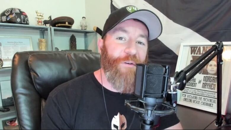 Jeremy Mackenzie, a far-right podcaster and the leader of the Diagolon movement, is seen in this screenshot. 