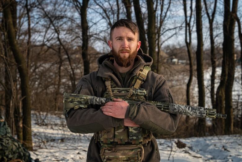 Volodymyr is a career Ukrainian soldier who trained with Canadian troops. He said the Russians have been attacking their positions in smaller numbers lately.