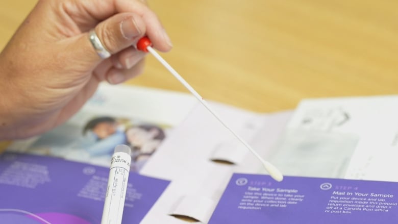 A swab from an HPV self-testing kit. 