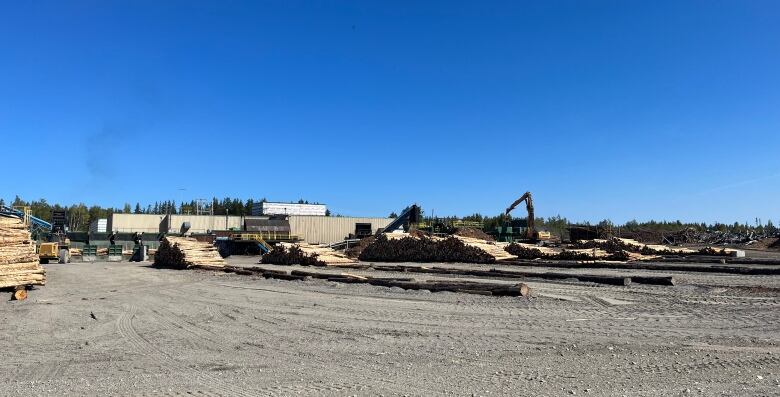 A sawmill in northern Quebec on a sunny day.