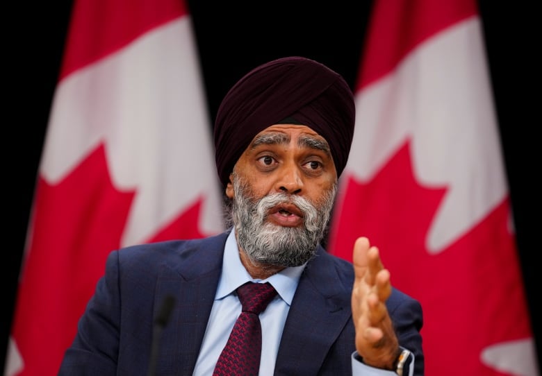 Harjit S. Sajjan, President of the Kings Privy Council for Canada and Minister of Emergency Preparedness and Minister responsible for the Pacific Economic Development Agency of Canada, provides an update on the forecast for the 2024 wildfire season during a press conference at the National Press Theatre in Ottawa on Thursday, May 9, 2024. 