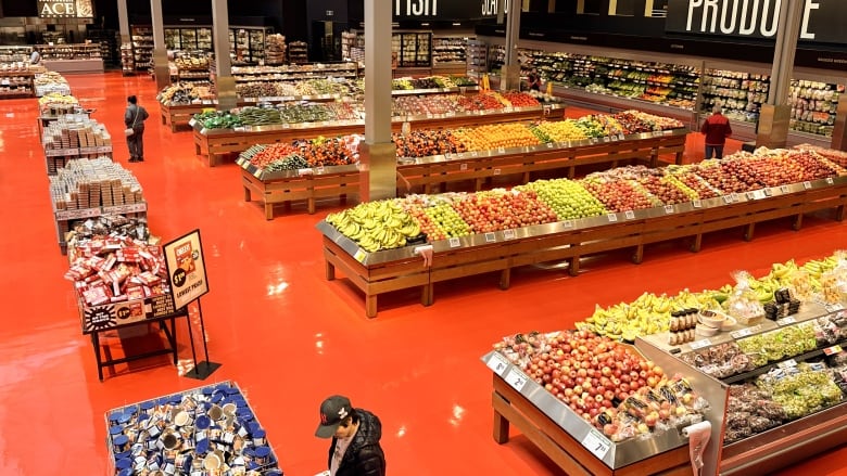 The near empty produce section of a Toronto Loblaws is seen on Friday, May 3, 2024. May marks a month-long boycott of the grocery retailer, as a group of shoppers called 