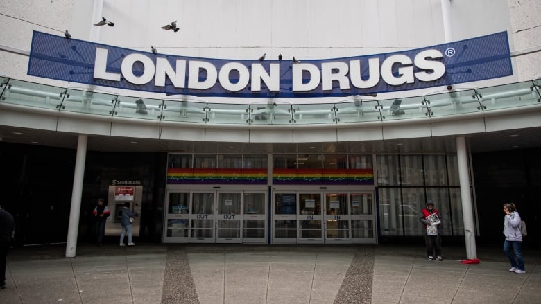 A large storefront with the text reading 'London Drugs.'