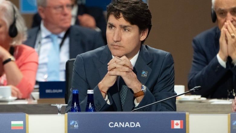 Prime Minister Justin Trudeau participates in a working session at the NATO Summit on Thursday, July 11, 2024 in Washington.