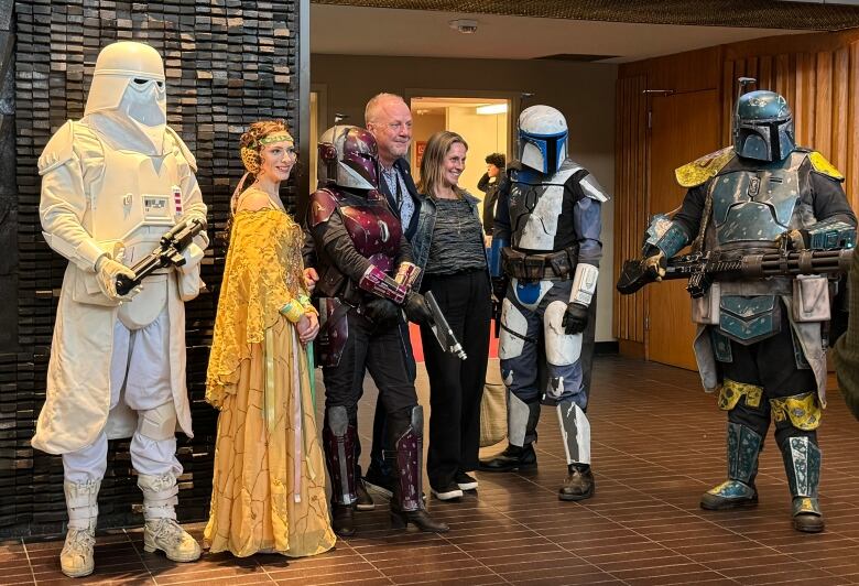 People dress up as characters from the Star Wars films.