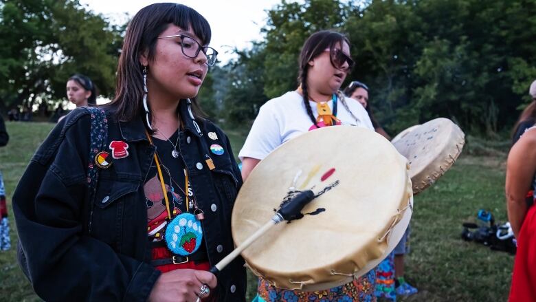 People gathered Saturday night at the Alexander Docks in Winnipeg to honour the memory of Tina Fontaine. 